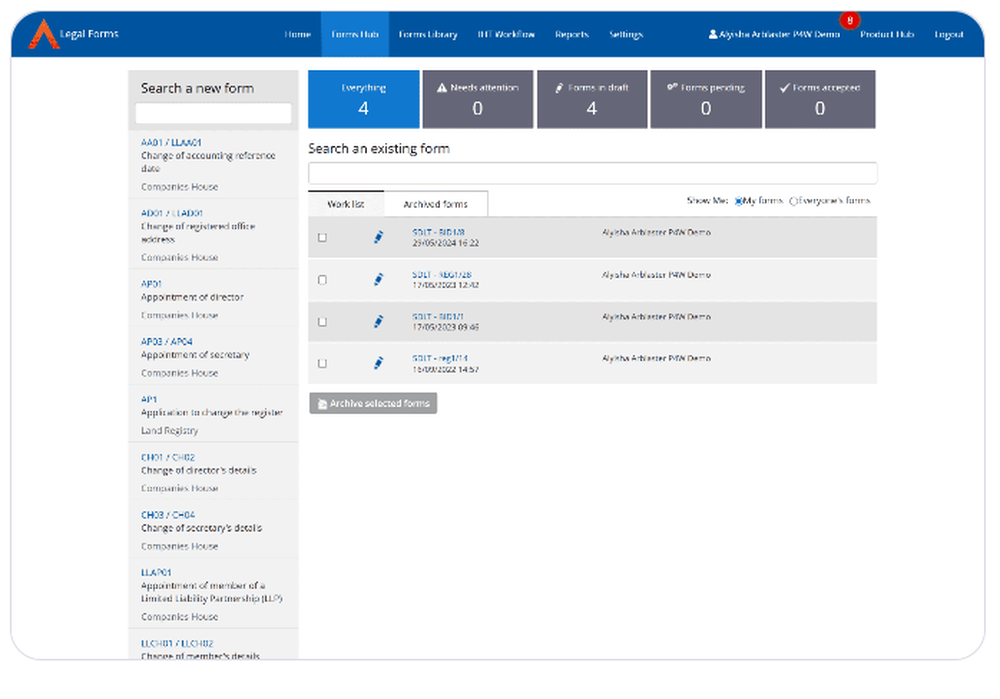 OneAdvanced Legal Forms Screenshot 1