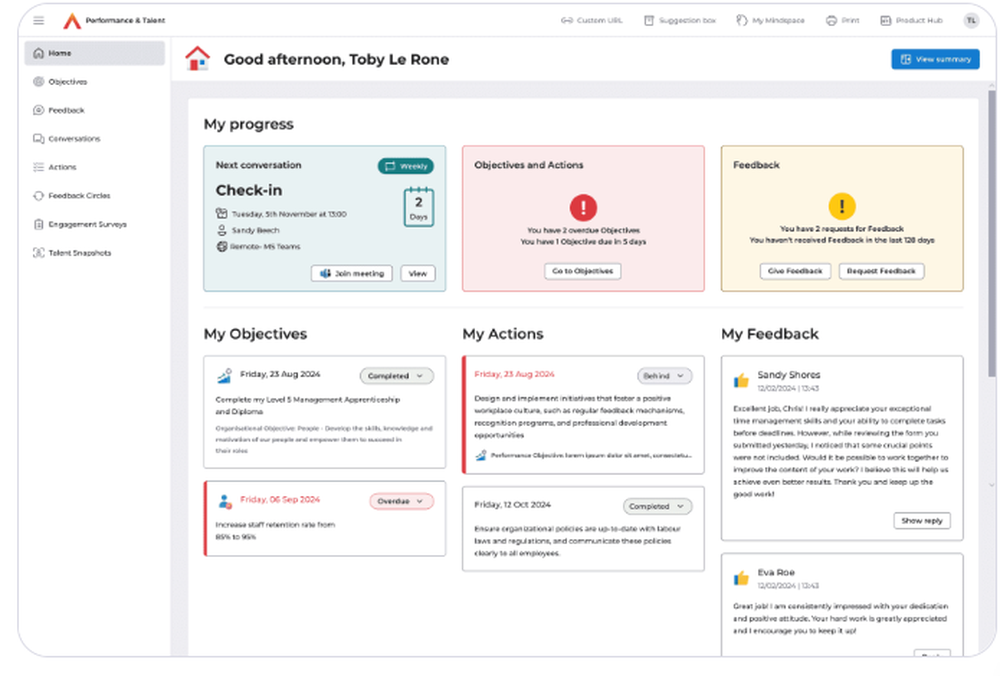 OneAdvanced Performance and Talent Screenshot 1