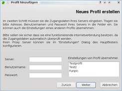 OneClickFTP 0.5.0 - The new "New Profile Assistant"