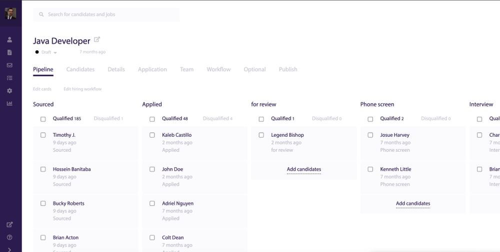 Kanban board (pipeline)