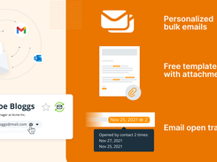 Bulk Email Send with Customizable Email Templates. Track Opens, Fetch Historical Emails and more!