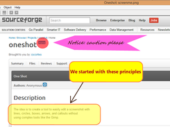 Alpha Screenshot of Oneshot Webpage