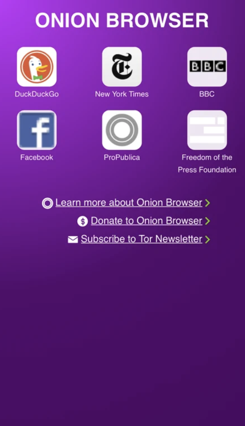 Onion Browser Screenshot 1