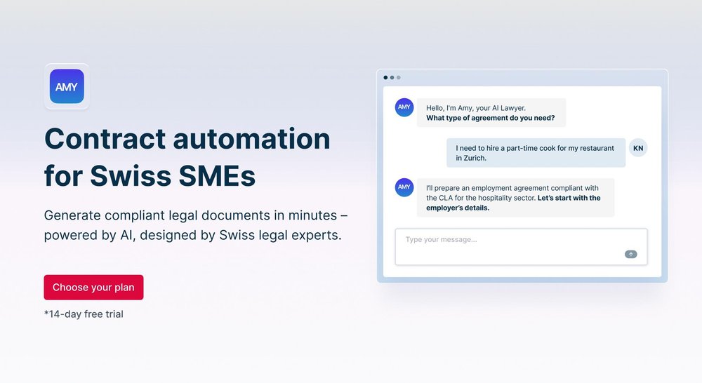  Amy, AI Lawyer, guides users through a simple conversation to clarify every detail of a specific situation. 