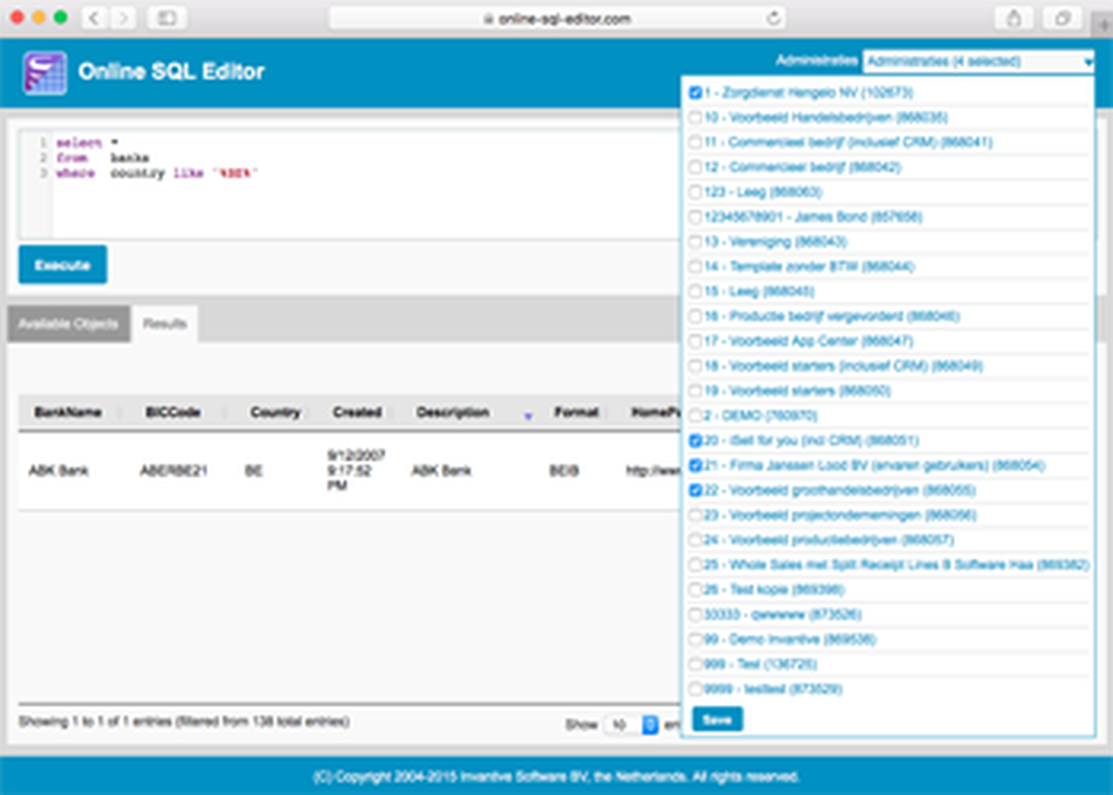 Online SQL Editor Screenshot 1