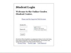 Student Login Page