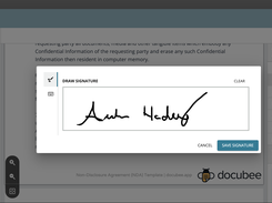 Draw or type legally-binding eSignatures to documents in Docubee from any device.