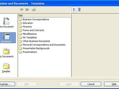 Categorized templates in OxygenOffice Professional