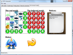 The environment panel (Wumpus world in this example). It is also possible to manually generate an event.