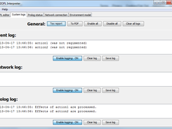 Log panel for debugging.