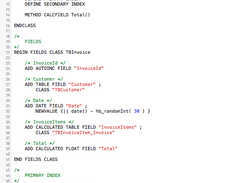 Table Class example