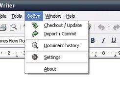 Main menu of the OoSvn module