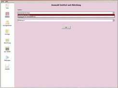 Auswahl des Institutes und der Abteilung