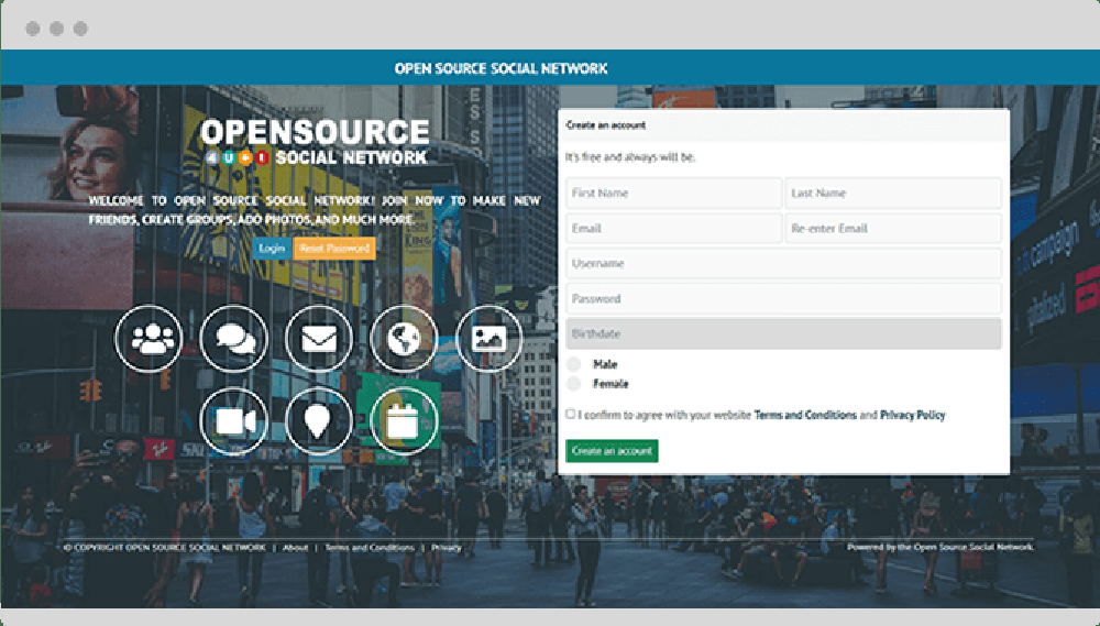 Open Source Social Network Screenshot 1
