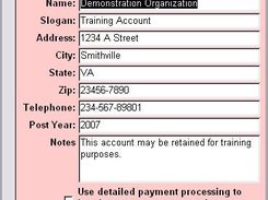 Organizations table editor.
