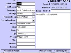 Contacts table editor.