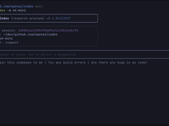 OpenAI Codex CLI Screenshot 1