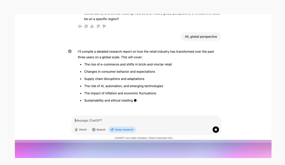 OpenAI deep research Screenshot 1