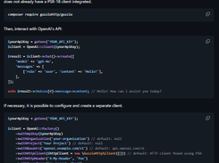 OpenAI PHP Client Screenshot 1