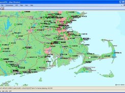 OpenAPRS using maps from the demis.nl map server.