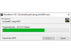 Firmware update with the OpenBLT bootloader and the Microboot tool