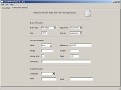 Transcription details page (Windows XP)