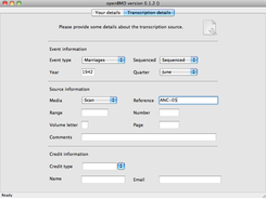 Transcription details page (Mac OS X)