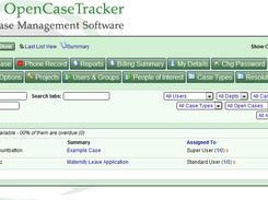 List of cases - main screen