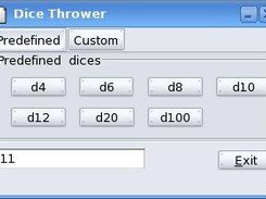DiceThrower usage example (English localization).