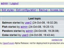 Administrator view of OpenForum