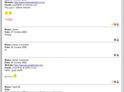 The guestbook homepage, viewable by everyone