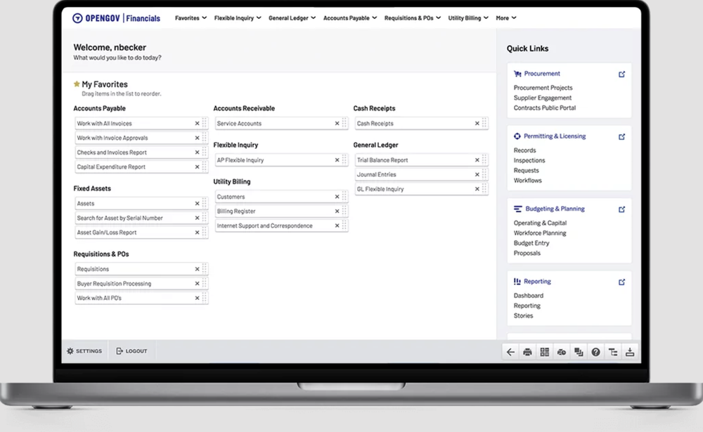 OpenGov Financials Screenshot 1