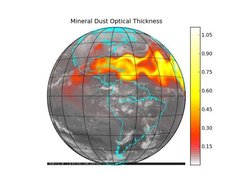 Dust AOT on a GOES East background (PyGrADS)