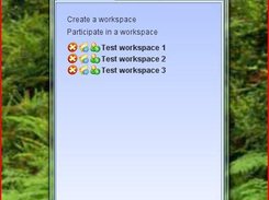 Launchbar window, showing 3 workspaces