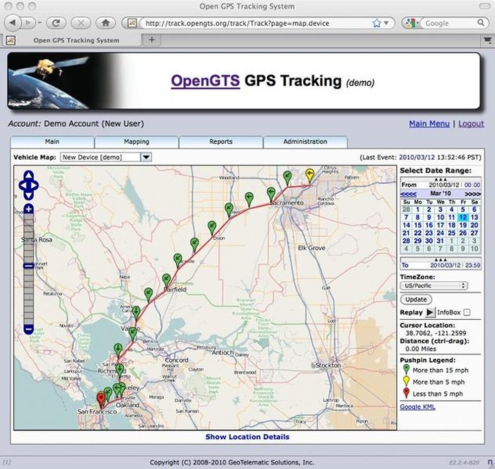 OpenGTS Screenshot 1