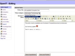 OpenIT's Edit Policy page in 2.0-alpha