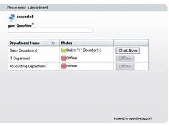 The department selector