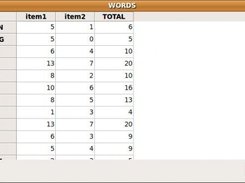 Tabulation results window
