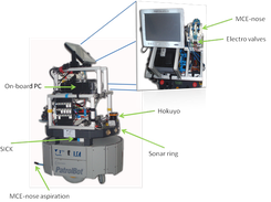 Picture of the robot "Rhodon" with the MCE-nose
