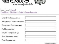 News configuration screen