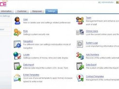 the system settings page