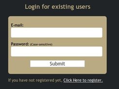 Login page