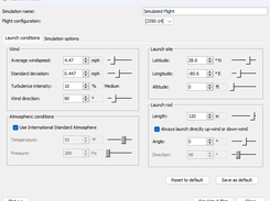 You can edit simulation parameters to match your weather and launch conditions.