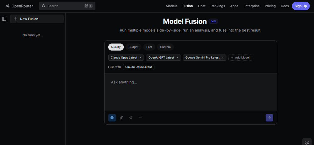 OpenRouter Model Fusion Screenshot 1