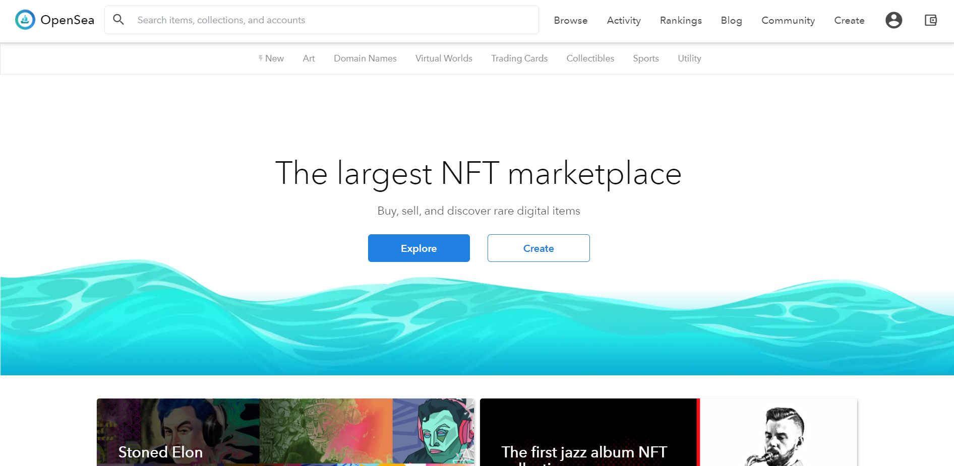 click 'Create' to record your NFT onto the blockchain (An OpenSea Image).