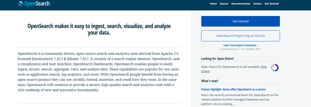 OpenSearch Screenshot 1