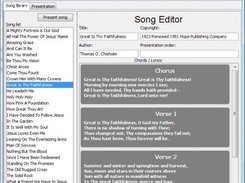 The main song editing window where lyrics can be edited