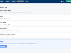 Admin system health view