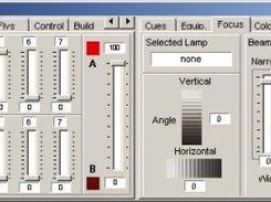 Lighting control board with the focus tab selected