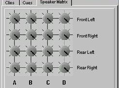 Sound channels into speaker matrix tab